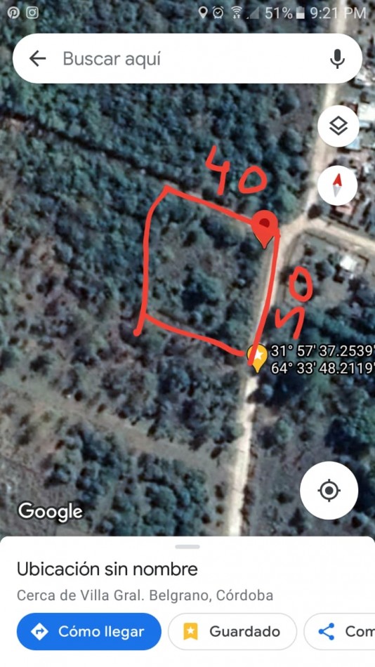 Lote de 2000 m en Villa Gral.Belgrano, Cordoba